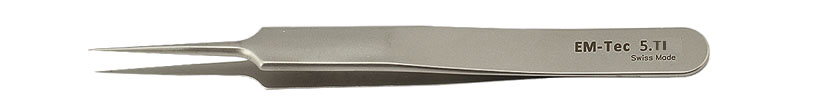 50-006050-EM-Tec-5-TI high precision tweezers- extra fine straight tips-titanium.jpg EM-Tec 5.TI high precision tweezers, style 5, extra fine straight tips, titanium